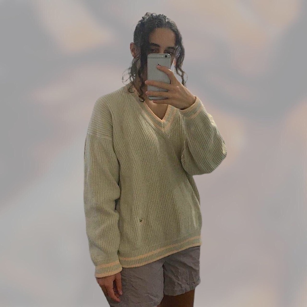 NWOT men's small Lyle & Scott Preppy sweater in beige and peach 🍑